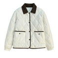 thumbnail image 1 of STETMN Women's Winter Quilted Jackets Casual Lapel Puffer Jacket Button Down Coat Padded Outerwear, 1 of 5