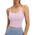 thumbnail image 1 of STETMN Women's Yoga Bra Racerback Crop Tank Top Stretch Longline Workout Tops with Built in Pads, 1 of 7