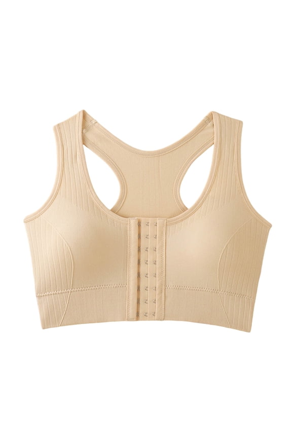 Womens High Impact Sports Bras Front Closure Wireless Back Support Workout Bra for Gym Yoga Running