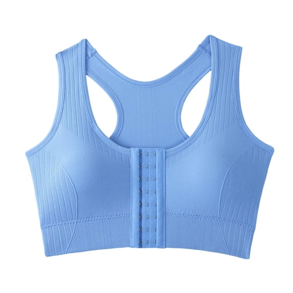 SPZTSX Womens High Impact Sports Bras Front Closure Wireless Back Support Workout Bra for Gym Yoga Running