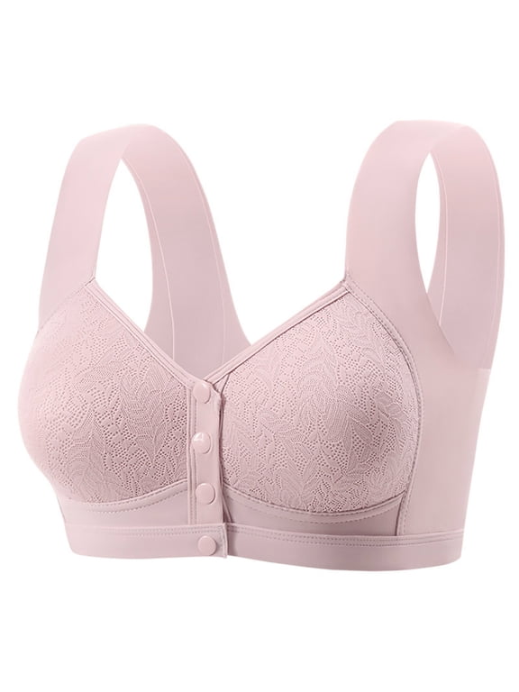 STETMN Womens Post Surgery Plus Size Front Closure Wireless Bra Thin Breathable Push Up Supportive Bra