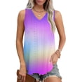 thumbnail image 1 of STETMN Womens Summer Tank Tops Basic Gradient V Neck Tanks Trendy Causal Cute Loose Fit T Shirts, 1 of 7