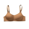 thumbnail image 1 of SPZTSX Womens Wirefree Light Support T Shirt Bra Ribbed V Neck Soft Smooth Breathable Comfort Everyday Bralette, 1 of 5