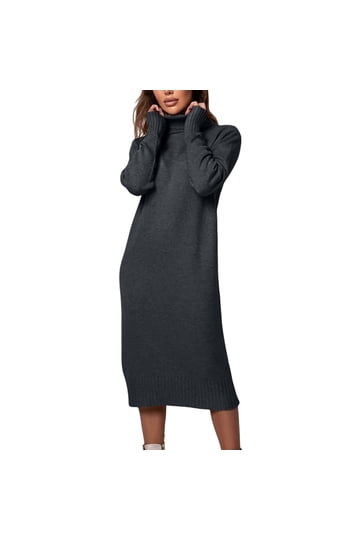 navy blue dress for baby girl Wool Dress, Swing Wool Dress Women, Gray Pleated Wool Dress, Long Sleeves Wool  Dress, Warm Winter Wool Dress, Handmade Dress, Ylistyle C4442 main image 1