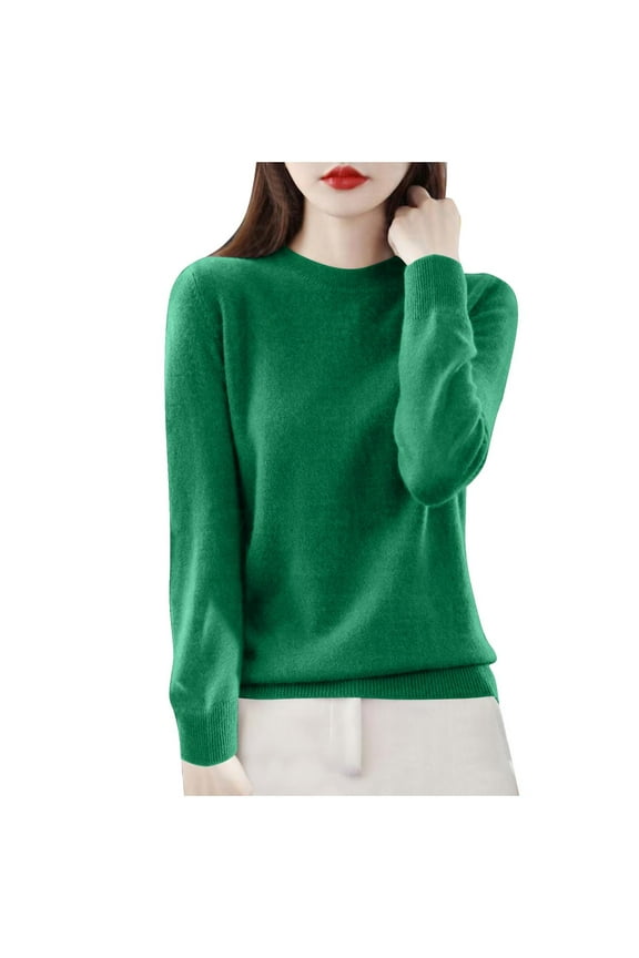 Wool Sweaters for Women Comfort Crewneck Pullover Tops Casual Long Sleeve Warm Shirt