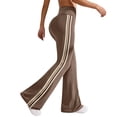 thumbnail image 1 of STETMN Yoga Workout Pants for Women Stripe Print High Waist Pant Flare Leg Stretch Trousers, 1 of 8