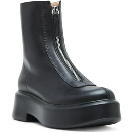 Steve Madden Bettyy Black Leather Lace Up Platform Combat