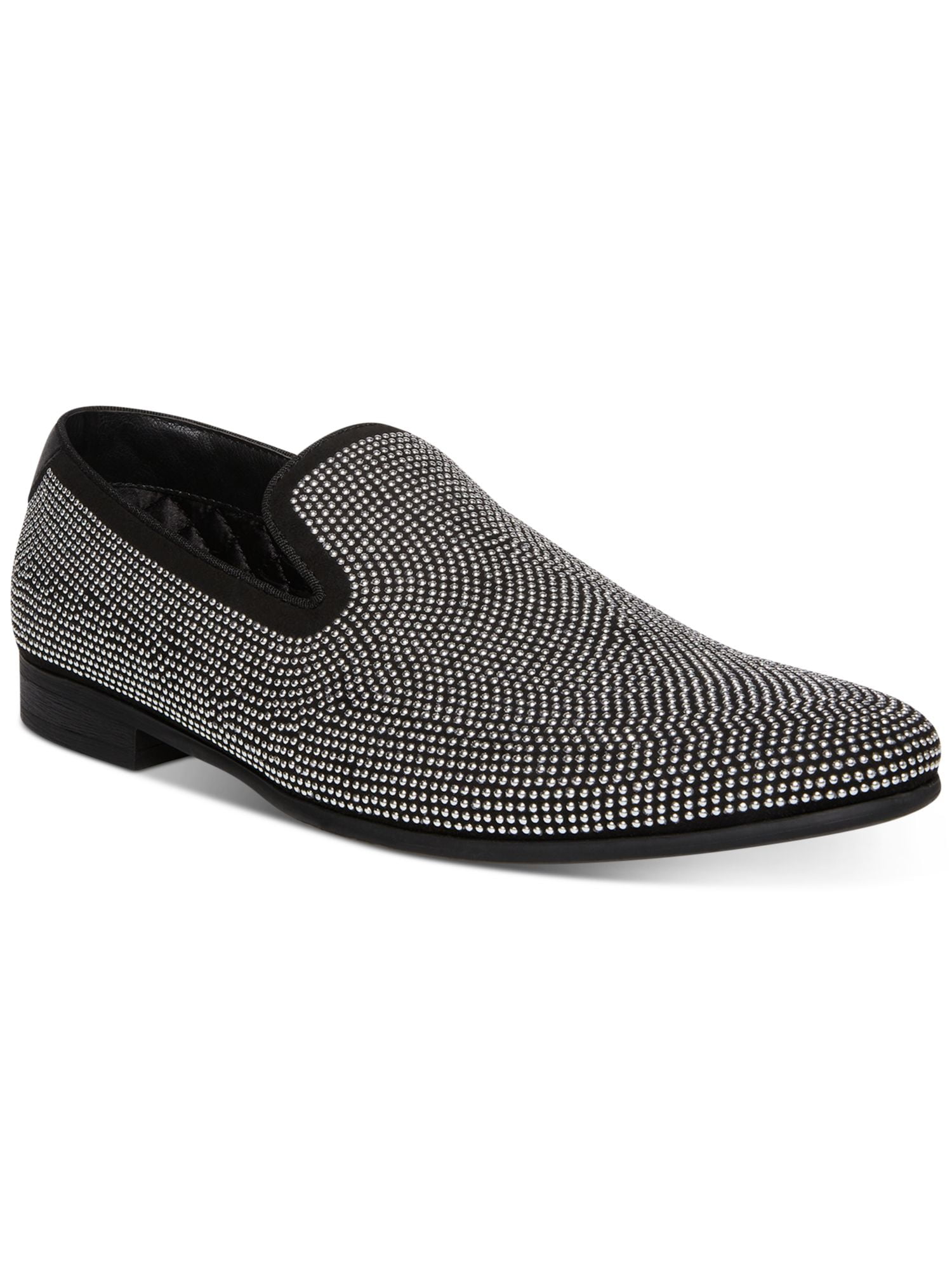 STEVE MADDEN Mens Black Mixed Media Studded Padded Mezmoryz  display picture 1