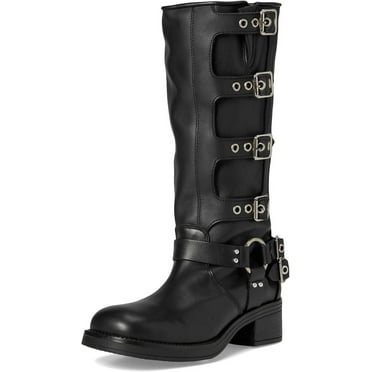 STEVE MADDEN ROCKY Boots Black Leather