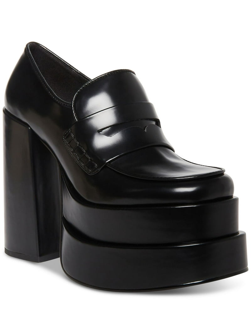 STEVE MADDEN Womens Black 2" Platform Comfort Catelyn Round Toe Block Heel  Slip On Dress Oxfored Heels 6.5 M - Walmart.com