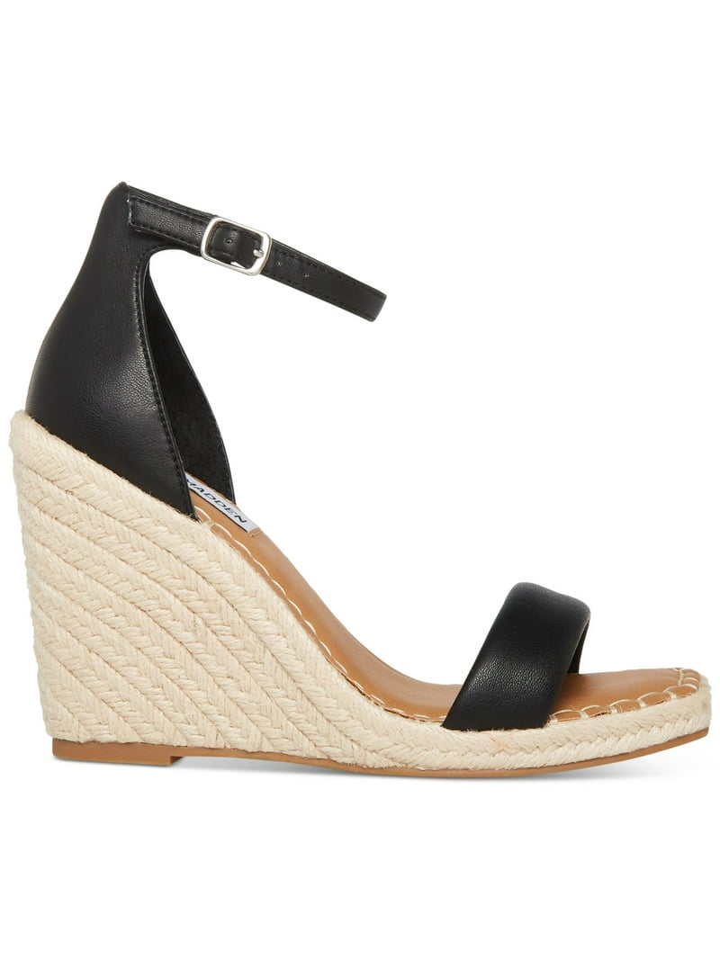 STEVE MADDEN Womens Black Ankle Strap Comfort Submit Square Toe