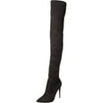 thumbnail image 1 of STEVE MADDEN Womens Black Cushioned Stretch Dominique Pointed Toe Stiletto Dress Boots 7 M, 1 of 4