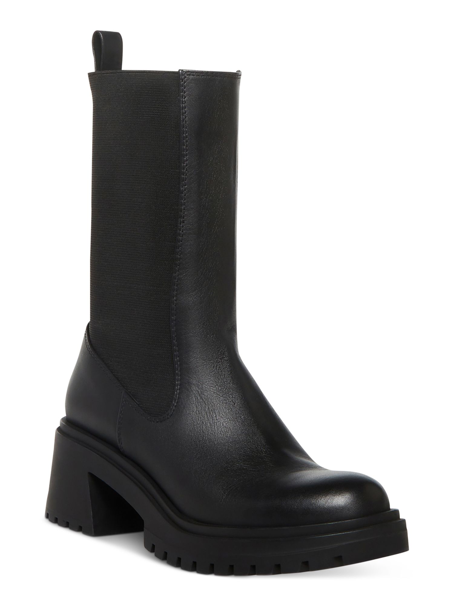 Stivali Donna Steve Madden Hesitant, Pelle Scamosciata, Colore Bone, Tacco Largo, Chiusura Slip On