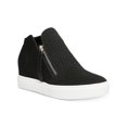 thumbnail image 1 of STEVE MADDEN Womens Black Knit Hidden Heel Camden Wedge Athletic Sneakers 7.5 M, 1 of 4