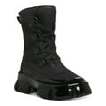 thumbnail image 1 of STEVE MADDEN Womens Black Lug Sole Trench Round Toe Block Heel Lace-Up Rain Boots 7 M, 1 of 4