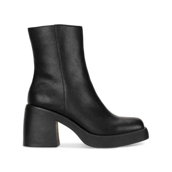 STEVE MADDEN Womens Black Sock Silhouette Padded Harli Square Toe Sculpted Heel Zip-Up Booties 9 M