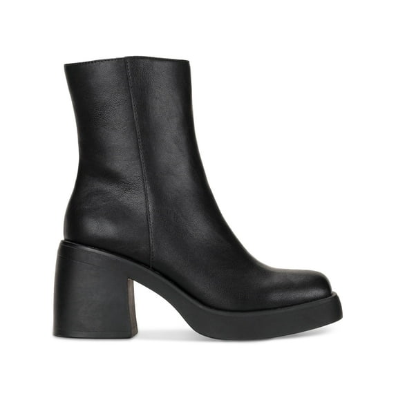 STEVE MADDEN Womens Black Sock Silhouette Padded Harli Square Toe Sculpted Heel Zip-Up Booties 9 M