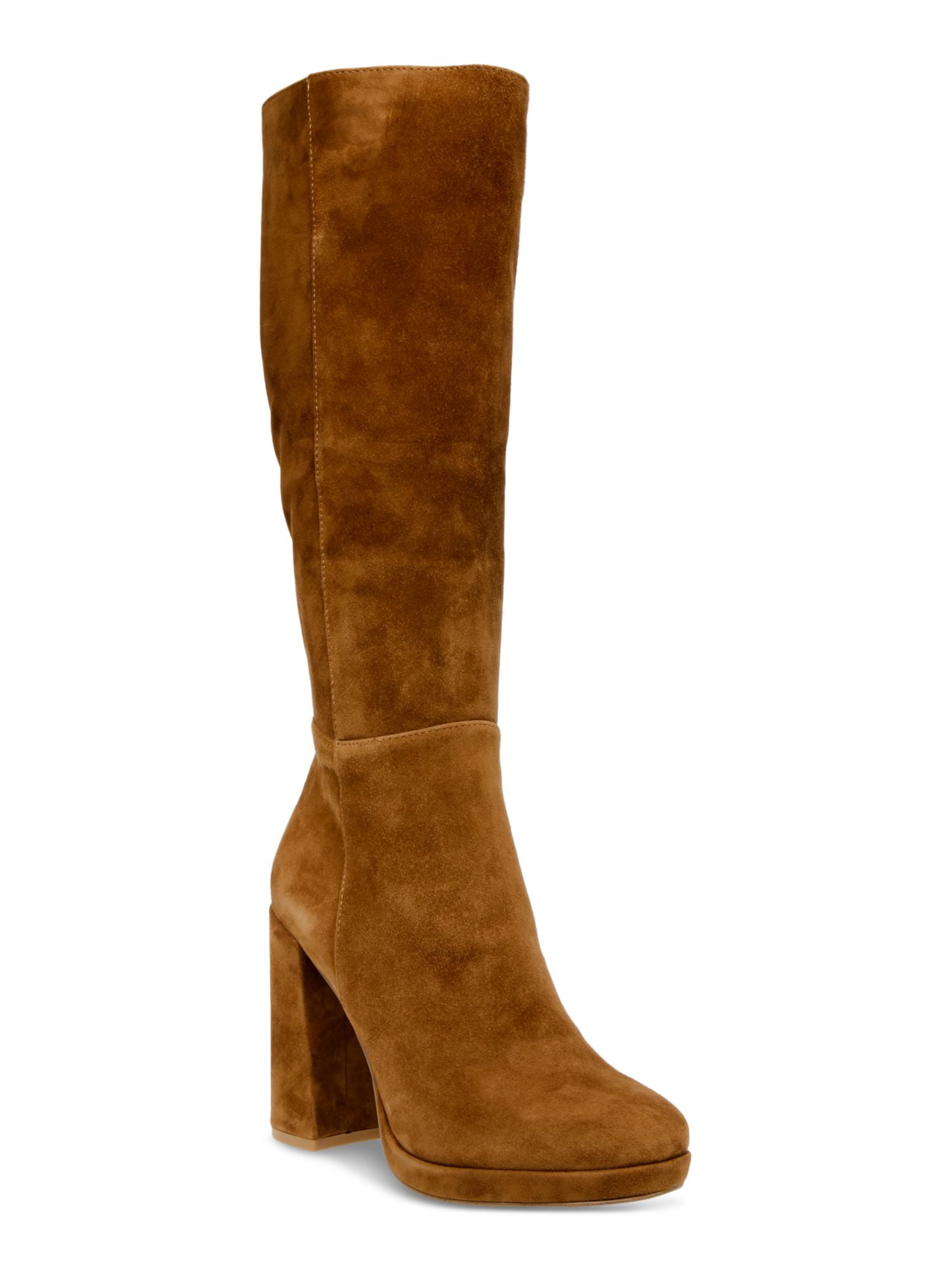 STEVE MADDEN Womens Beige Envied Pointed Toe Block Heel Zip-Up Dress Booties M main image 0