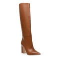 thumbnail image 1 of STEVE MADDEN Womens Brown Cushioned Pointed Toe Block Heel Leather Dress Heeled Boots 8.5 M, 1 of 4