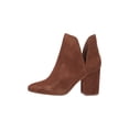thumbnail image 1 of STEVE MADDEN Womens Brown Side Cut-Outs Padded Rookie Round Toe Block Heel Slip On Dress Booties 8.5 M, 1 of 2