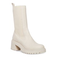 STEVE MADDEN Womens Bone Beige Cushioned Macayla Round Toe Block Heel Zip-Up Booties M main image 1