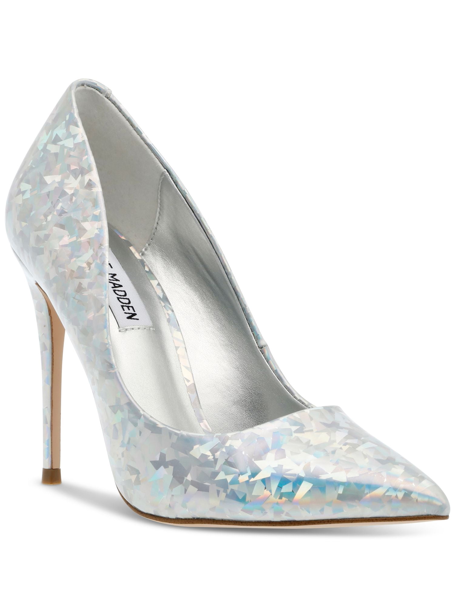 Escarpins Stiletto Métallisés Argent Steve Madden 'Defence' - Taille US 7.5 (Pointure 38) - Neufs Avec Boîte