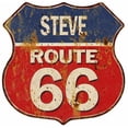 thumbnail image 1 of STEVE Route 66 Sign Shield Metal Gift Man Cave Red 211110005232, 1 of 1