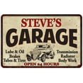 thumbnail image 1 of STEVE'S Garage Man Cave Metal Sign Decor 8x12 108120014077, 1 of 1