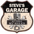 thumbnail image 1 of STEVE'S Garage My Tools My Rules Sign 12x12 Metal Sign 211110024077, 1 of 1