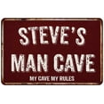 thumbnail image 1 of STEVE'S Man Cave Red Grunge Gift Sign Metal 12x18 Decor 208120003230, 1 of 1