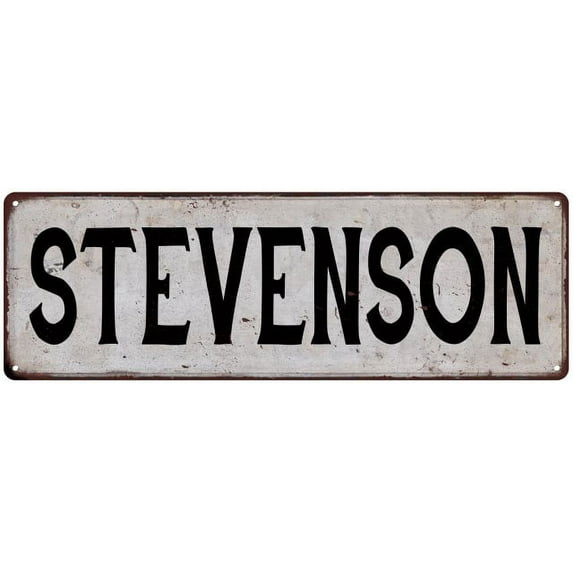 STEVENSON Vintage Look Rustic Chic Metal Sign 8x24 108240036943