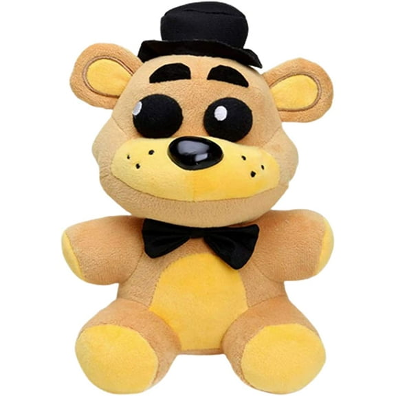 STEZYO FNAF Toy Freddy Plushie Fazbear 7.86IN Toys Five Night at Freddy Golden Bear Nightmare Freddy Plush FNAF Plush Kid's Toy Stuffed Animal (Golden Black Hat)