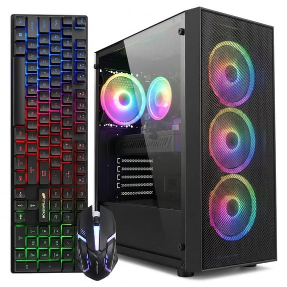 STGAubron Gaming Computer, RX 580 8G, Intel Core i7 8th Gen, 16G DDR4 Ram, 1T SSD, Wifi 6, BT 5.0, Windows 11 Home