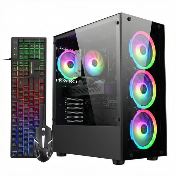 STGAubron Gaming Computer PC, Intel Core i7, RX 5700 8G, 16G RAM, 512G SSD, WiFi, BT 5.0, Win 11 Home