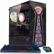 STGAubron Gaming Desktop PC, AMD Ryzen 3 3200G up to 3.6GHz, 16G RAM, 512G SSD, Radeon RX 580 8G, WiFi 6, BT 5.0, RGB Fan x4, Windows 11 Home