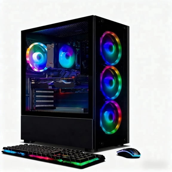 STGAubron Gaming Desktop PC, AMD Ryzen 5 2600 up to 3.9GHz, 16G DDR4, 512G SSD, GeForce RTX 2060 6G, 600M WiFi, BT 5.0, RGB Fan x4, Windows 11 Home