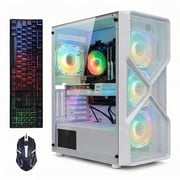 كمبيوتر سطح المكتب للألعاب STGAubron، AMD Ryzen 5 5500 حتى 4.2 جيجا هرتز، رسومات RTX 3050 6G، 16G DDR4، 512GB Ssd، Wifi 6، BT 5.2، RGB Fan x4، Win 11 Home