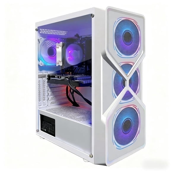 STGAubron Gaming Desktop PC, AMD Ryzen 5 5500 up to 4.2Ghz, RTX 3050 6G Graphics, 16G DDR4, 512GB Ssd, Wifi 6, BT 5.2, RGB Fan x4, Win 11 Home
