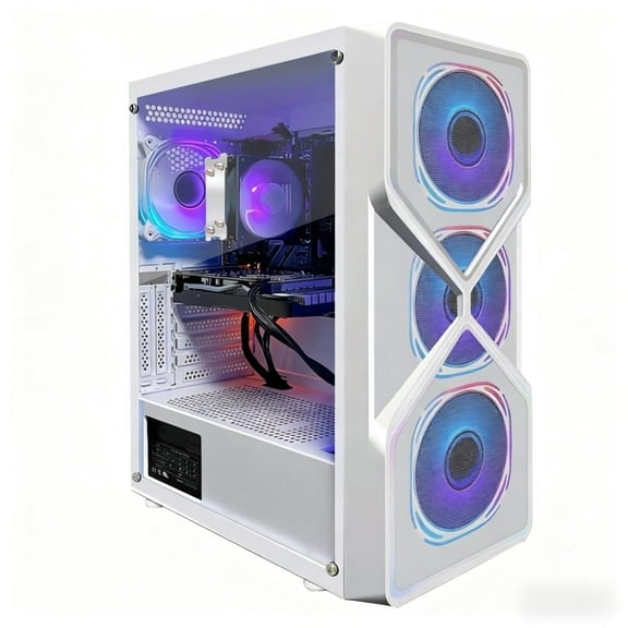 STGAubron Gaming Desktop PC, AMD Ryzen 5 5500 up to 4.2Ghz, RTX 3050 6G Graphics, 16G DDR4, 512GB Ssd, Wifi 6, BT 5.2, RGB Fan x4, Win 11 Home