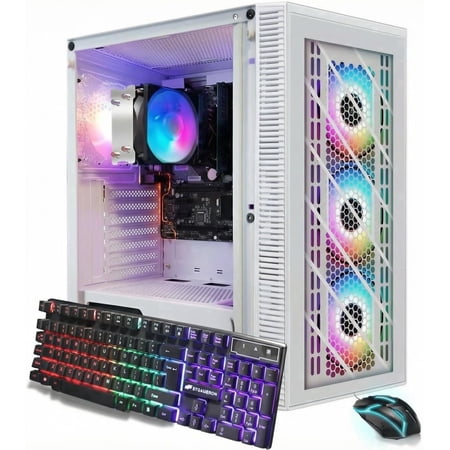 STGAubron Gaming Desktop PC, AMD Ryzen 7 5700G up to 4.6GHz, 16G DDR4, 1TB SSD, Radeon RX 580 8G, WiFi 6, BT 5.2, RGB Fan x4, Windows 11 Home