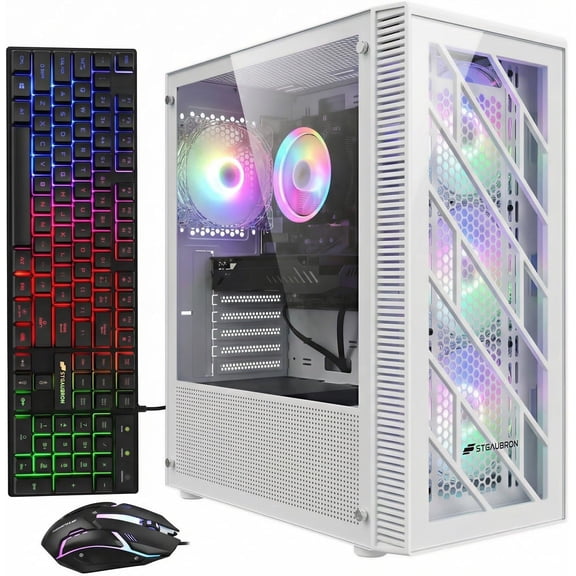 STGAubron Gaming Desktop PC, Core i7 up to 4.1GHz, 16G DDR4, 1TB SSD, GeForce GTX 1660, WiFi 6, BT 5.2, RGB Fan x4, Windows 11 Home