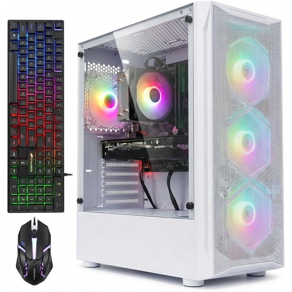 STGAubron Gaming Desktop PC, Intel Core I7 up to 3.9GHz, 16G RAM, 512G SSD, GeForce GTX 1660 Ti 6G, WiFi 6, BT 5.0, RGB Fan x4, Windows 11 Home