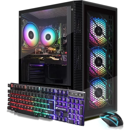 STGAubron Gaming Desktop PC, Intel Core i5-9400F up to 4.1GHz, 16G DDR4, 1TB SSD, Radeon RX 580 16G, WiFi 6, BT 5.0, RGB Fan x4, Windows 11 Home