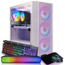STGAubron Gaming Desktop PC, Intel Core i7 3.4G up to 3.9G, 32G DDR3, 1T SSD, GeForce RTX 3060 Ti 8G GDDR6, 600M WiFi, BT 5.0, RGB Fan x 6, RGB Keyboard&Mouse&Mouse Pad, RGB BT Sound Bar, W10H64