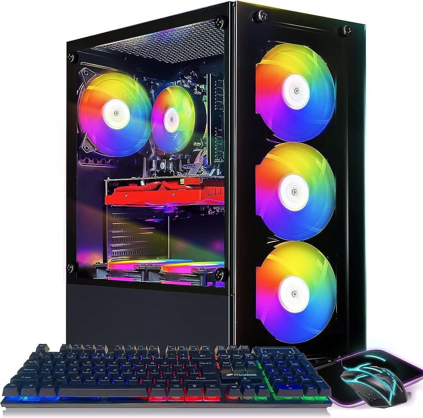 Gaming PC Desktop Intel core i7, TechMagnet Horizon+ with AMD RX-550 4GB  DDR5, 16GB RAM, 240GB SSD + 2 TB HDD, HDMI, DVI, VGA, RGB Keyboard, Mouse