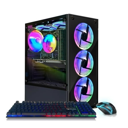 STGAubron Gaming Desktop PC, Intel Core i7 up to 3.9Ghz, RTX 3050 6G Graphics, 16G Ram, 1T Ssd, Wifi 6, BT 5.2, RGB Fan x4, Win11 Home