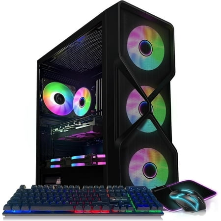 STGAubron Gaming Desktop PC, Radeon RX 5700 XT 8G GDDR6, Intel Core i7 up to 3.9G, 32G RAM, 1T SSD, 600M WiFi, BT 5.0, RGB Fan x 4, RGB Mouse Pad, Win 11 Home