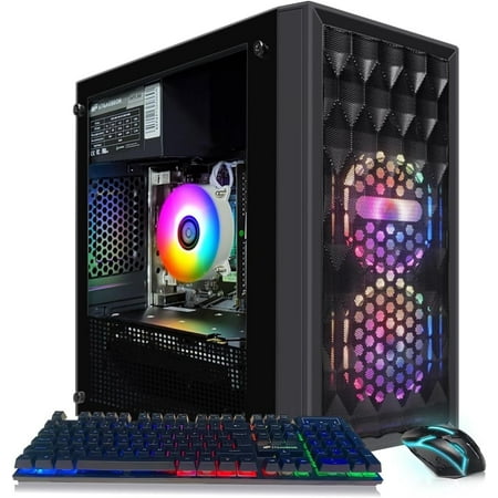 STGAubron Gaming Computer Desktop PC, Intel Core i7 8th Gen up to 4.1GHz, Radeon RX 590 8G Graphics, 16G DDR4 Ram, 512G Ssd, Wifi 600m, Bt 5.0, RGB Fan x2, Win11 Home
