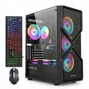 STGAubron الألعاب الكمبيوتر الكمبيوتر سطح المكتب، RTX 2060 S 8 G، إنتل كور I7 8 th تصل إلى 4.1 G، 16 G DDR4، 1 T SSD، 600 M واي فاي، BT 5.0، RGB مروحة x6، ويندوز 11 الرئيسية