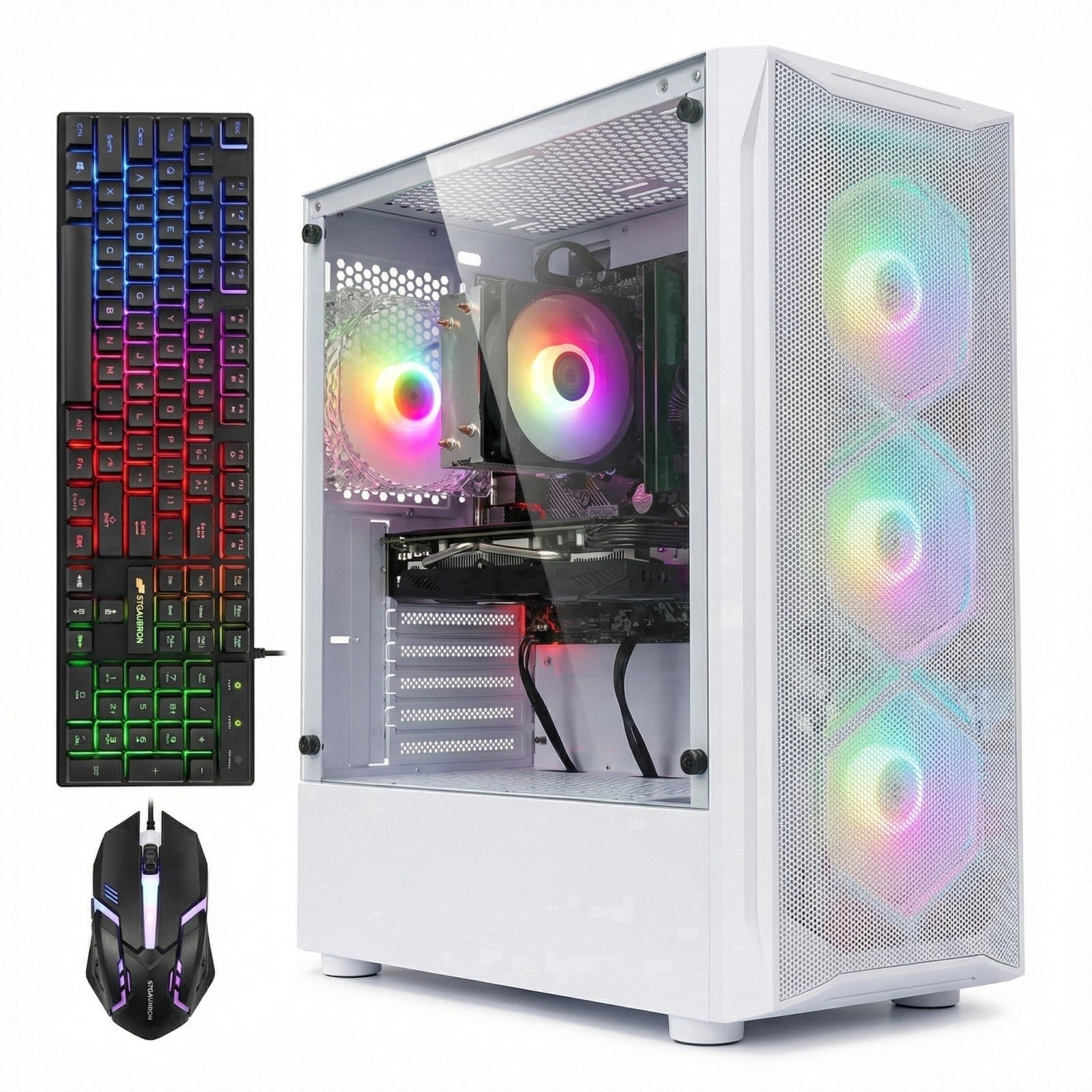 STGAubron Gaming PC Computer, Intel Core I7 up to 3.9G, RX 580 8G 
